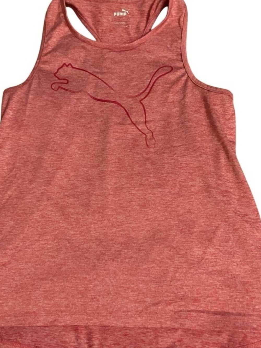Puma Red Heather Racerback Tank Top with Puma Logo